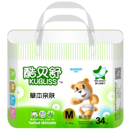 酷貝舒草本親膚紙尿片M碼34片