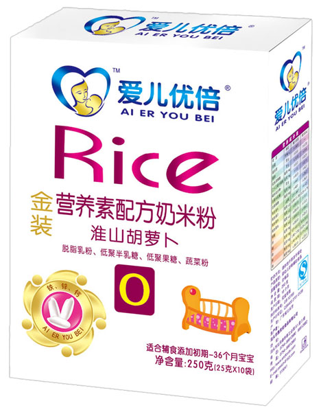 愛兒優(yōu)倍金裝淮山胡蘿卜營養(yǎng)素配方奶米粉盒裝