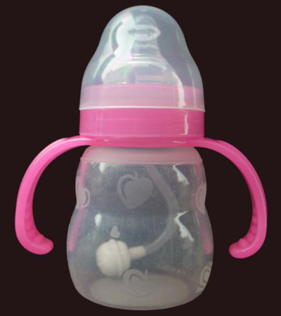 貝樂寬口帶柄硅膠奶瓶160ml