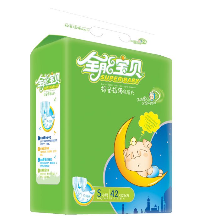 全能寶貝中包棉柔極薄紙尿片S碼42片