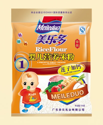 美多樂袋裝蓮子加鈣嬰兒營(yíng)養(yǎng)米粉1段