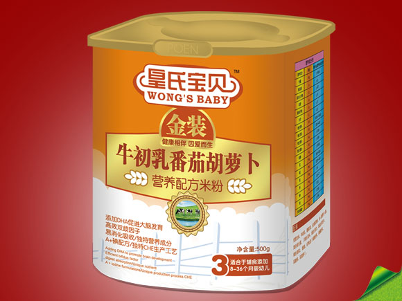 皇氏寶貝金裝500g牛初乳番茄胡蘿卜營養(yǎng)配方米粉3段
