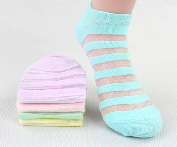 童尚夏款蕾絲條紋襪