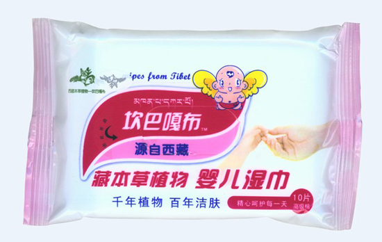 坎巴嘎布藏本草植物嬰兒濕巾10片
