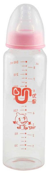 優(yōu)恩標口晶鉆直身玻璃奶瓶240ml