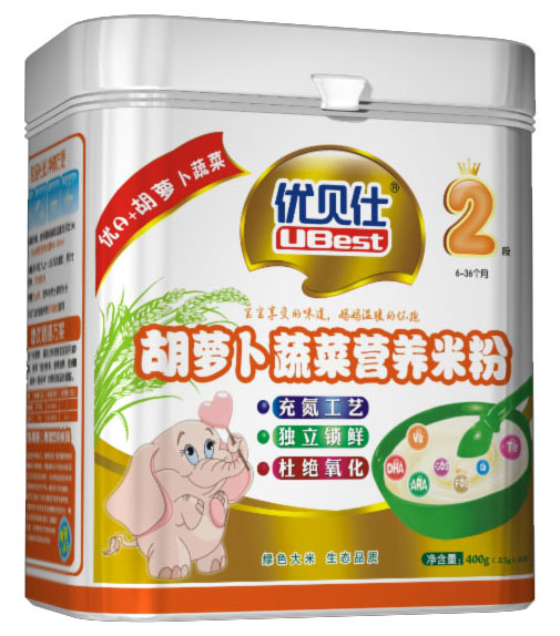 優(yōu)貝仕胡蘿卜蔬菜營養(yǎng)米粉2段