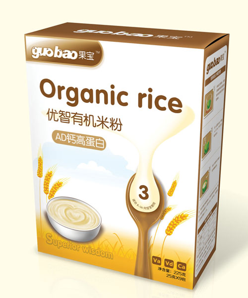 果寶AD鈣高蛋白優(yōu)智有機米粉盒