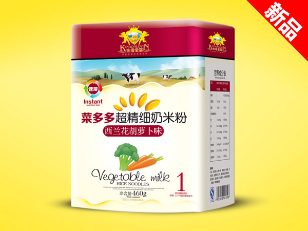 金盾愛嬰西蘭花胡蘿卜味超精細奶米粉聽裝