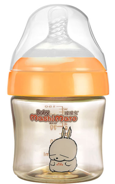 矇矇兔橙色PPSU自動(dòng)寬口奶瓶150ml