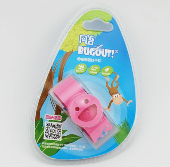 BUGOUT笑臉啪啪圈驅(qū)蚊手環(huán)粉色