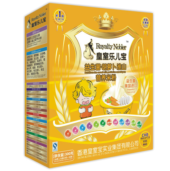 皇室樂兒寶益生菌胡蘿卜淮山營(yíng)養(yǎng)米粉300克