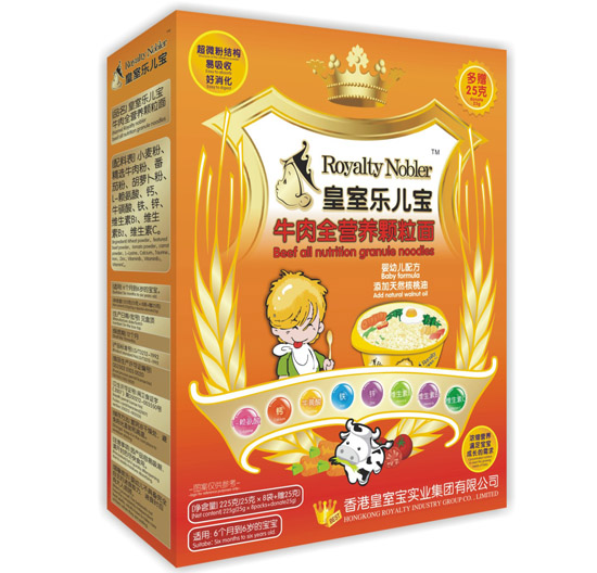 皇室樂兒寶牛肉全營養(yǎng)顆粒面225克