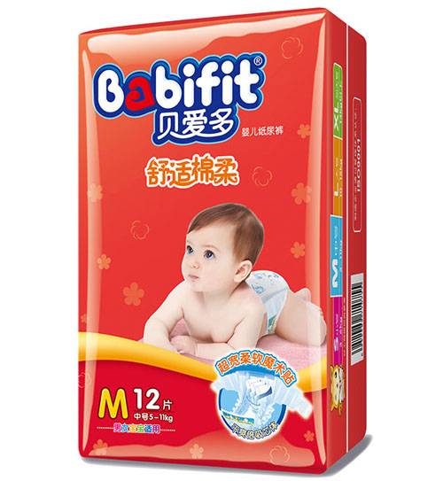 貝愛(ài)多舒適棉柔紙尿褲M(mǎn)碼12片小包裝