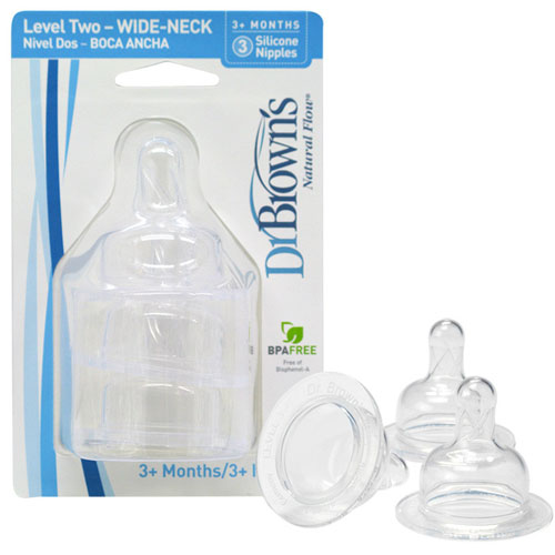 布朗博士流量2寬口奶嘴(3個裝)