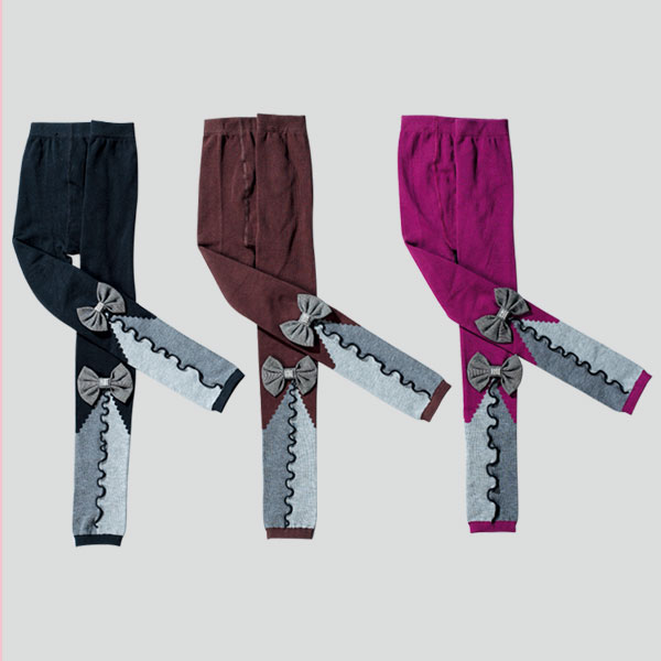 帶花邊兒童保暖褲襪