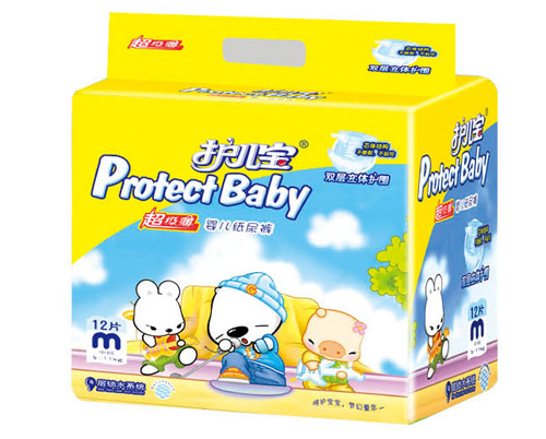 護(hù)兒寶超級(jí)薄嬰兒紙尿褲M碼12片