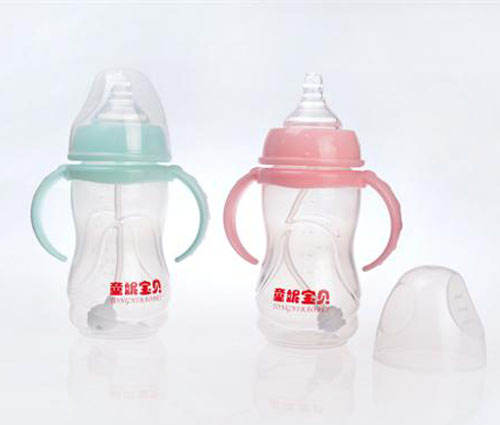 童妮寶貝帶手柄自動吸管嬰兒奶瓶