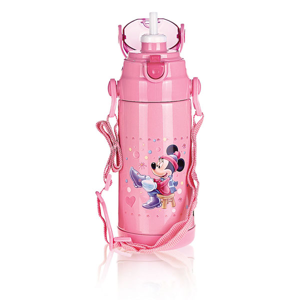 貝樂嘉粉色環(huán)保卡通保溫水壺