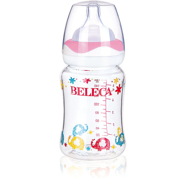 貝樂(lè)嘉卡通雙層晶鉆玻璃奶瓶160ml