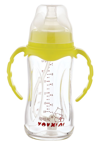 優(yōu)嘻噯全抗體玻璃自動(dòng)奶瓶黃色240ml