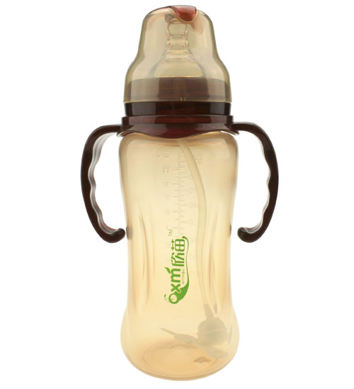 欣苗11安寬口高效抑菌新納米奶瓶茶色