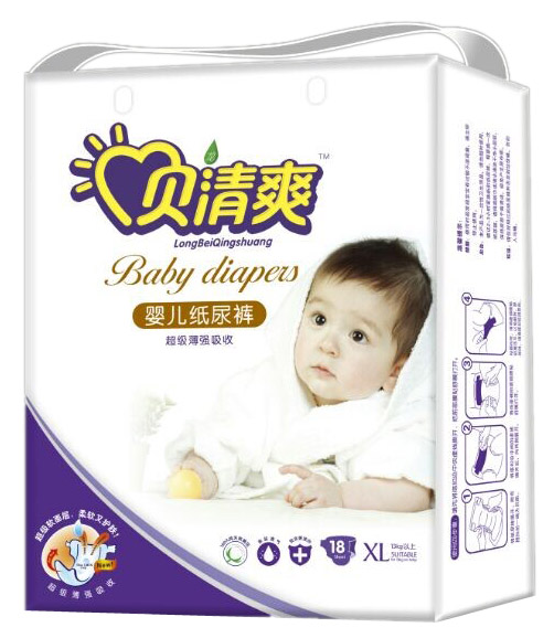 貝清爽超級(jí)薄嬰兒紙尿褲XL18片