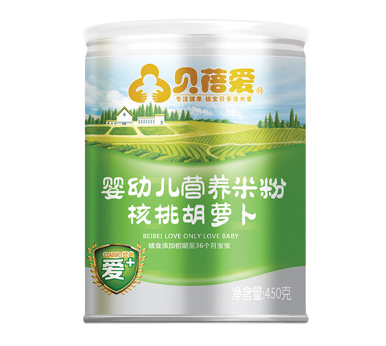 貝蓓愛嬰幼兒核桃胡蘿卜營養(yǎng)米粉