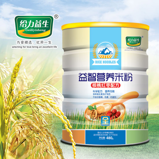給力益生益智營養(yǎng)米粉(核桃紅棗鐵桶)