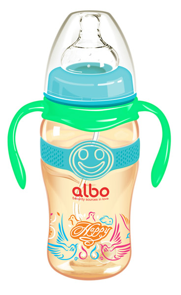 愛樂寶300mlPPSU寬口感溫自動奶瓶綠色