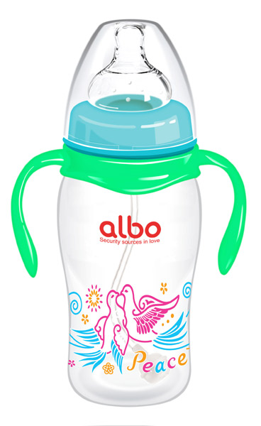 愛(ài)樂(lè)寶300ml寬口圓弧自動(dòng)奶瓶綠色