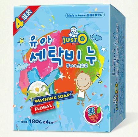 JUST-O-嬰幼兒洗衣皂(花香)4聯(lián)包