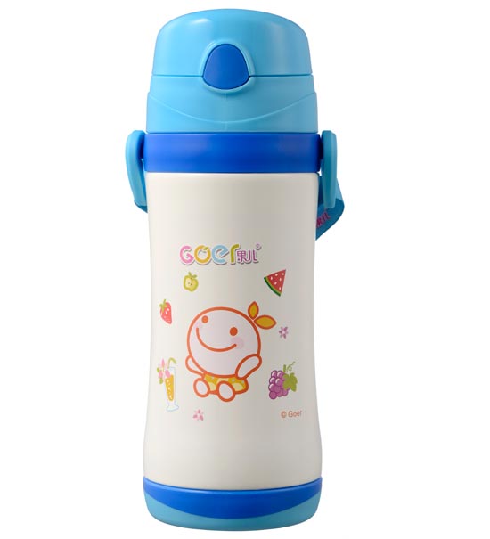 果兒380ML抽真空保溫吸管杯藍色