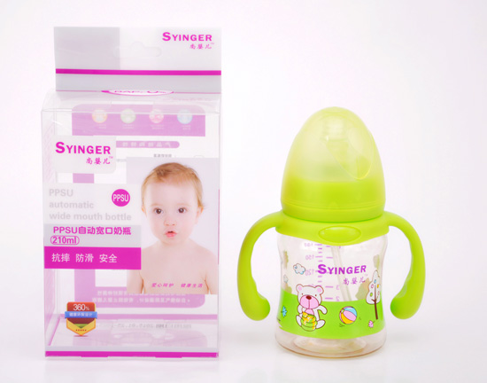 尚yingePPSU自動(dòng)寬口奶瓶210ML綠色