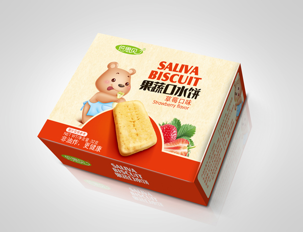 倍思貝草莓味果蔬口水餅32克方盒