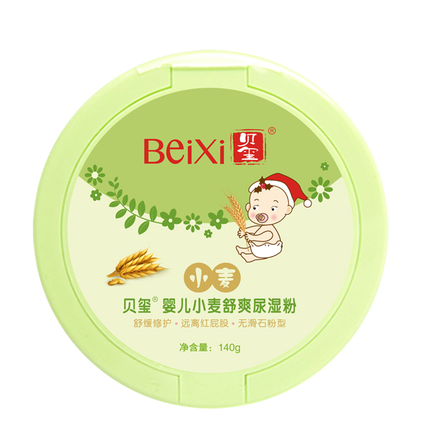 貝璽嬰兒小麥爽身尿濕粉(140g)