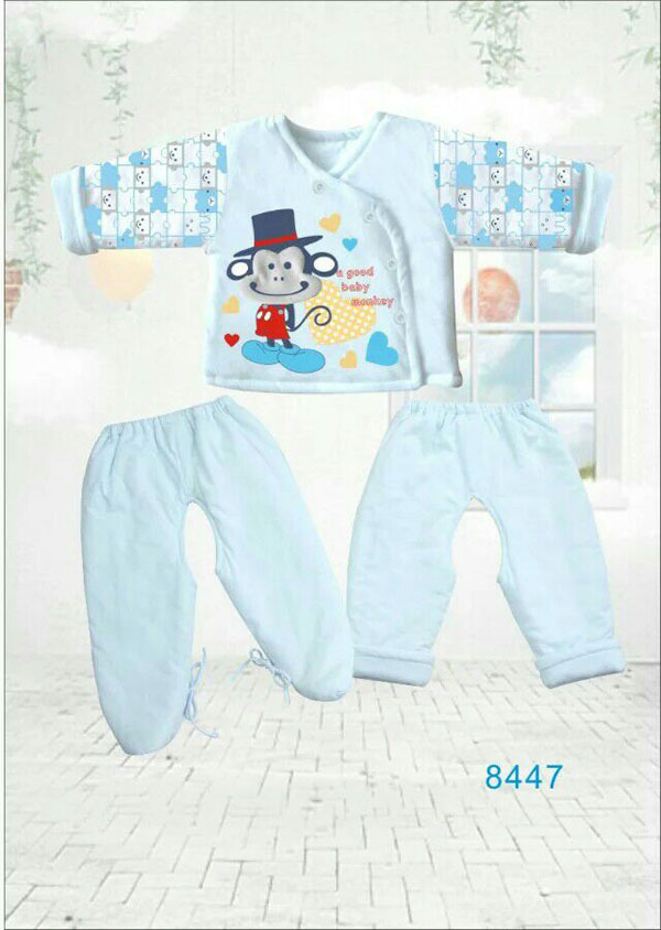 快樂小天天保暖棉衣套裝 淺藍色