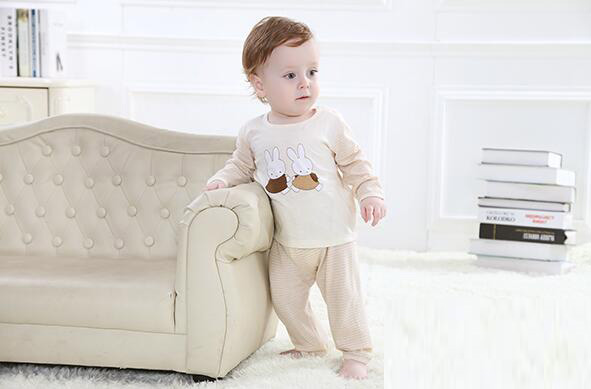 蓓琪兔嬰兒內(nèi)衣2015春夏新款間條短袖開檔哈衣0