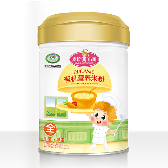 麥拉小廚-有機(jī)米粉罐裝-蘋(píng)果胡蘿卜