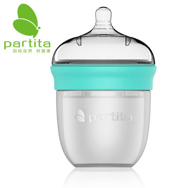 partita硅膠奶瓶青色