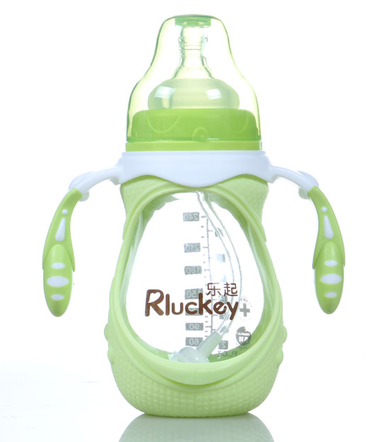 樂起雙柄奶瓶綠色