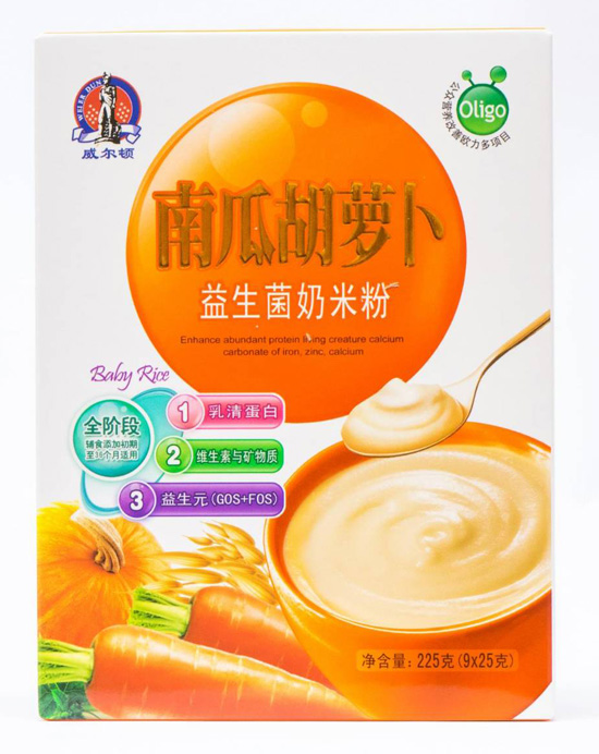 威爾頓225G南瓜胡蘿卜益生菌奶米粉