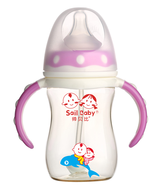 帥貝比PPSU奶瓶紫紅色