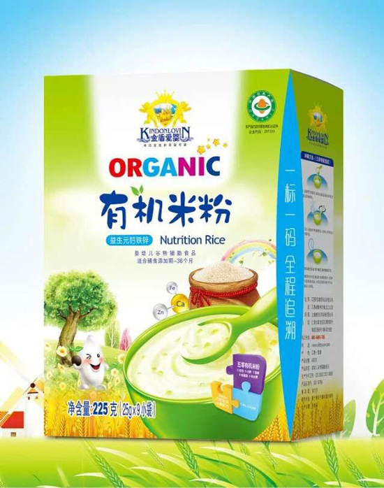 金盾愛嬰益生元鈣鐵鋅有機(jī)米粉盒裝
