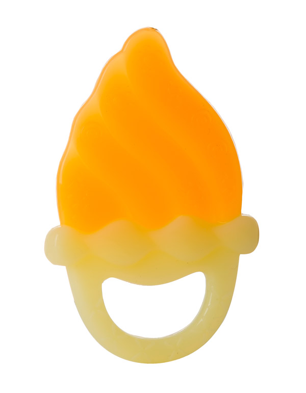 小孩國(guó)雙色全硅膠牙膠 黃色