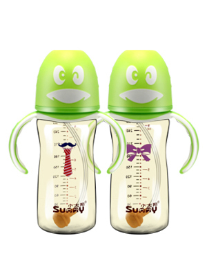 小太陽可愛企鵝自動刻度感溫奶瓶280ML