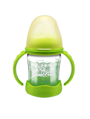 愛(ài)貝爾晶鉆弧形玻璃加厚防爆奶瓶120ML