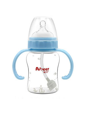 愛貝爾硅膠寬口徑防脹氣自動小奶瓶150ML