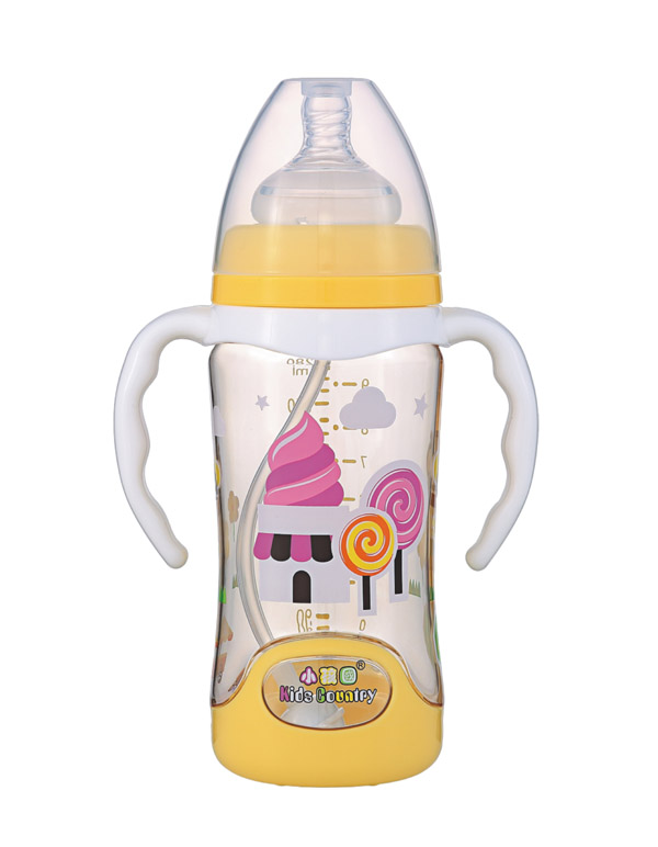 小孩國(guó)寬口扣底自動(dòng)PPSU安全奶瓶280ML