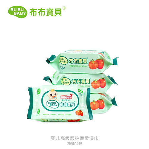 布布寶貝嬰兒高級版護臀柔濕巾25抽4包