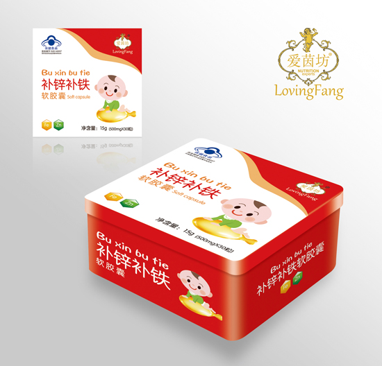 愛茵坊補鋅補鐵軟膠囊鐵盒裝